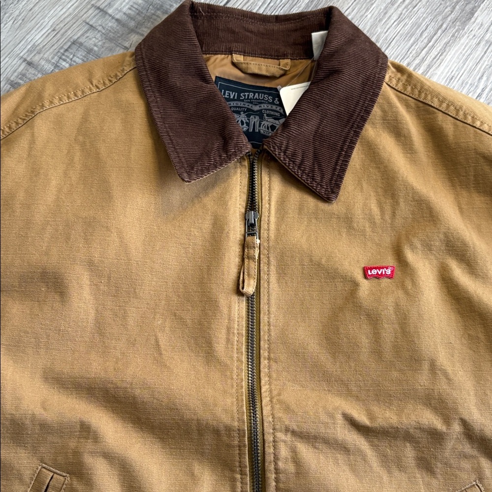 Levi's NWT Canvas Barn Jacket Medium Tan Corduroy Chore Coat - Picture 3 of 12